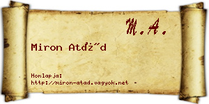 Miron Atád névjegykártya